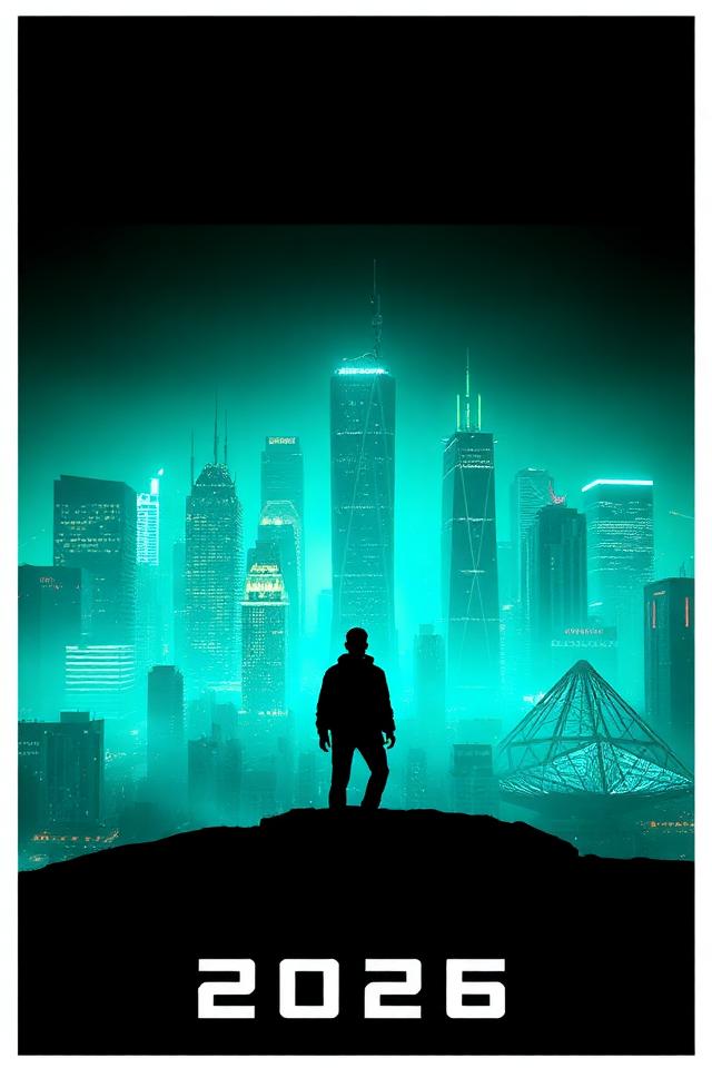 Pôster do lançamento de ação Neon Horizon de 2026